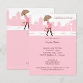 都会の淡いピンクのベビーシャワー招待状 招待状 (正面/裏面)