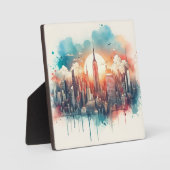 「都会の調和水彩の街並」 フォトプラーク (正面)