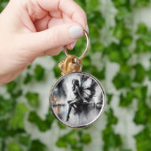 都会の闇の妖精ファンタジー未来的なゴシックの街 キーホルダー (手)