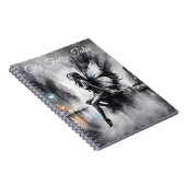 都会の闇の妖精ファンタジー未来的なゴシックの街 ノートブック (右側)