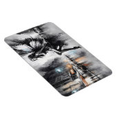 都会の闇の妖精ファンタジー未来的なゴシックの街 マグネット (右側)