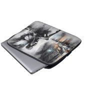 都会の闇の妖精ファンタジー未来的なゴシックの街 ラップトップスリーブ (正面下部)