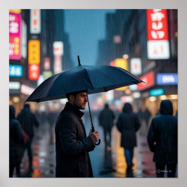 都会の雨夜 - 都市の孤独 ポスター