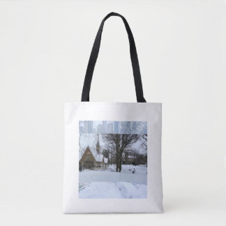 都会の魔法の雪景色 - 冬の街 トートバッグ