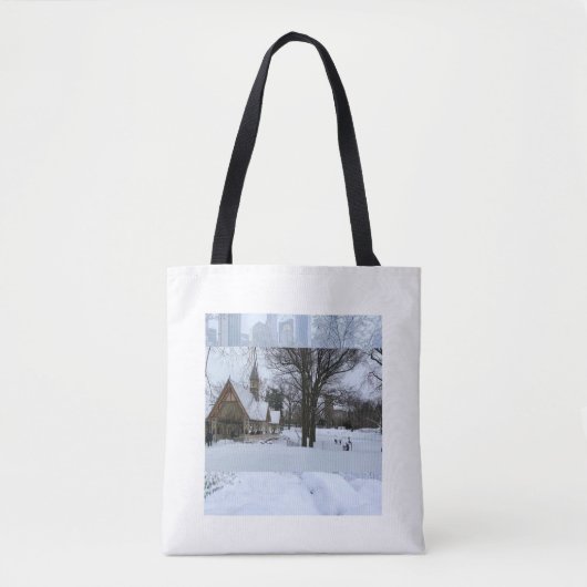 都会の魔法の雪景色 - 冬の街 トートバッグ (正面)