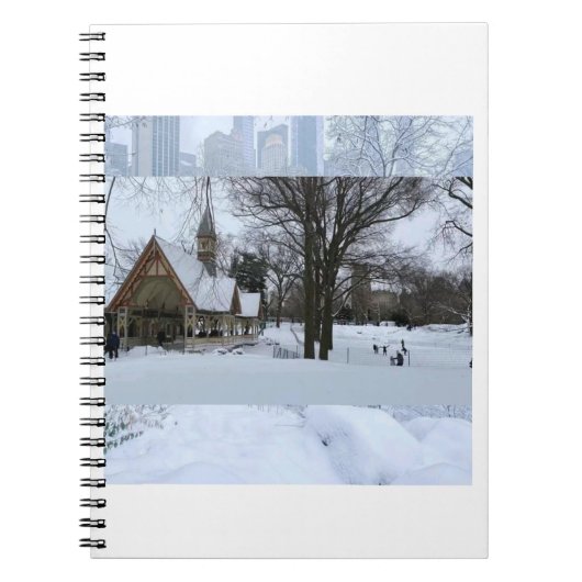 都会の魔法の雪景色 - 冬の街 ノートブック (正面)