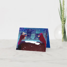 都会の Cardinals クリスマス ホリデーカード
