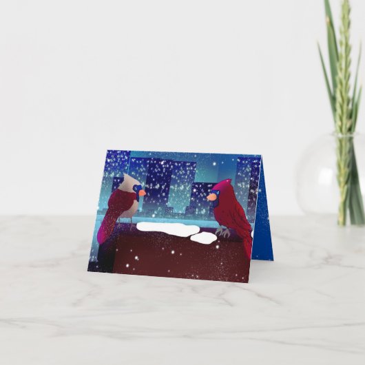 都会の Cardinals クリスマス ホリデーカード (正面)