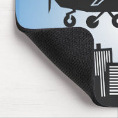 都会上空を飛行するカッコいいセスナ機、航空 マウスパッド (コーナー)