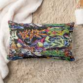 都会人の落書きの装飾用クッション ランバークッション (ブランケット)