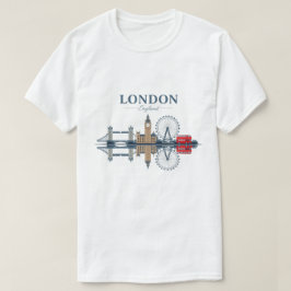 都会的なロンドンのスカイラインをモダンにデザイン Tシャツ