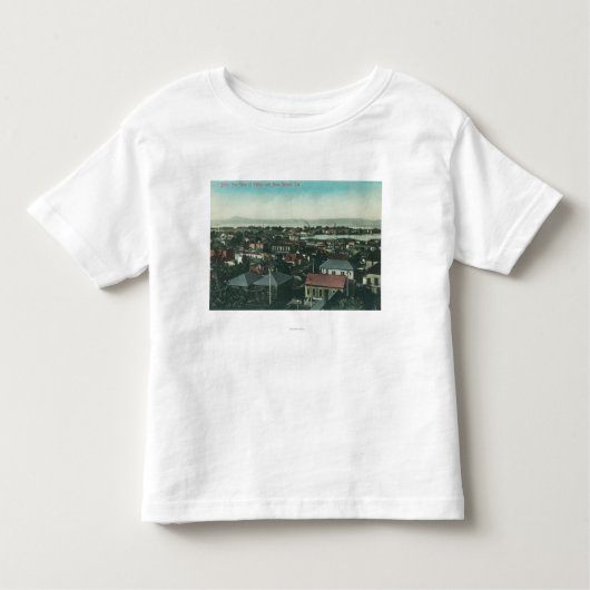 都市およびロバの島の空中写真 トドラーTシャツ (正面)