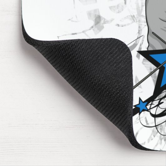 都市および情報通のフェンシングのイラストレーション マウスパッド (コーナー)