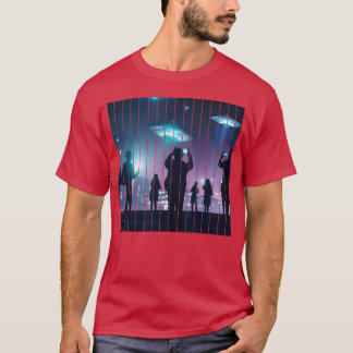 都市で友達とUFOを目撃 Tシャツ