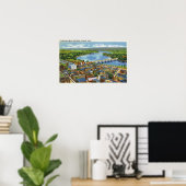 都市とコネチカットの空中表示 ポスター (ホームオフィス)