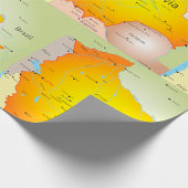 都市と国境が描かれたボリビアの地図 ラッピングペーパー