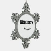 都市と州カスタムの場所 スノーフレークピューターオーナメント (左)