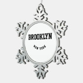 都市と州カスタムの場所 スノーフレークピューターオーナメント (右)