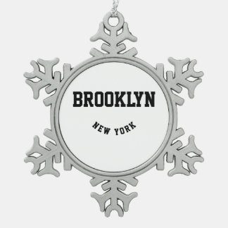 都市と州カスタムの場所 スノーフレークピューターオーナメント