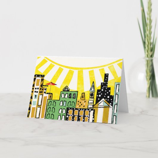 都市に輝く太陽 サンキューカード (正面)