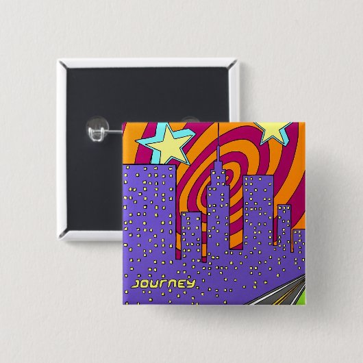 "都市に" 缶バッジ (正面&裏面)