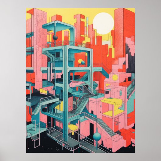 都市のステップ：都市を通る万華鏡の旅 ポスター (正面)