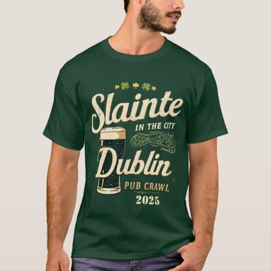 都市のスラインテ – Dublin Pub Crawl Tシャツ (正面)