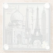 「都市のビューとライン」 ガラスコースター (裏面)