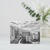 都市のマイアミ モノクローム - 都市景観 ポストカード (スタンド正面)