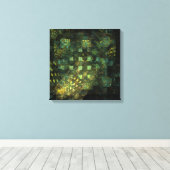 都市のライト抽象芸術クアッドキャンバス印刷 キャンバスプリント (インサイチュ (ウッドフロア))