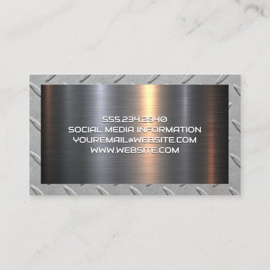 都市のロゴの表示 |スチールメタル建築 名刺 (裏面)