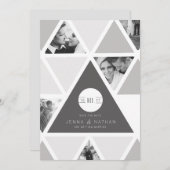 都市の三角形オーバーレイ |日付モダンの保存 セーブザデート (正面/裏面)