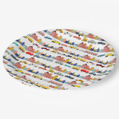 都市の交通機関の乗り物 トラック 車 子ども ペーパープレート (アングル)