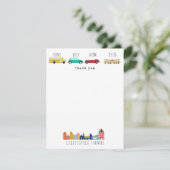 都市の交通機関 乗り物 トラック 車 子ども サンキューカード (スタンド正面)