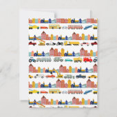 都市の交通機関 乗り物 トラック 車 子ども サンキューカード (裏面)