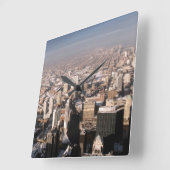 都市の全景 スクエア壁時計 (傾斜)