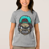 都市の反乱者：グラフィティスタイル顔 トライブレンドＴシャツ (正面)