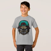 都市の反乱者：グラフィティスタイル顔 Tシャツ (正面フル)