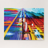 都市の反射鮮やか雨色 ジグソーパズル (横)