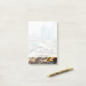 都市の地下鉄線と超高層ビル ポストイット (デスク上)