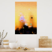 都市の夕日 ポスター (キッチン)