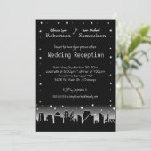 都市の夜景と星　受付のみご招待 招待状 (スタンド正面)