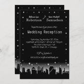 都市の夜景と星　受付のみご招待 招待状 (正面/裏面)