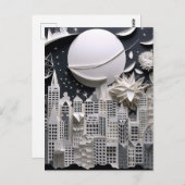 都市の夜景の背景 ポストカード (正面/裏面)