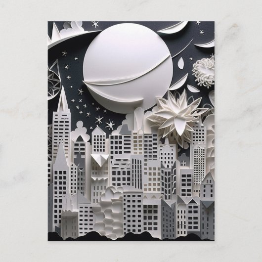 都市の夜景の背景 ポストカード (正面)