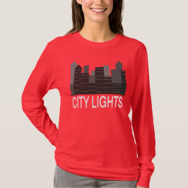 都市の夜景 都市スカイライン ナイトエステティック Tシャツ