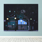 都市の夜 キャンバスプリント (インサイチュ (ウッドフロア))