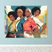 都市の女性に力を与えるファッション キャンバスプリント (インサイチュ (ウッドフロア))