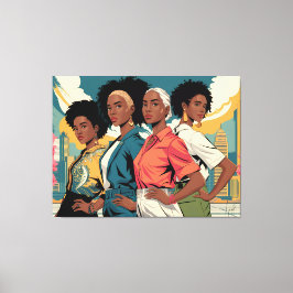 都市の女性に力を与えるファッション キャンバスプリント