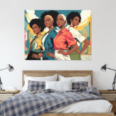 都市の女性に力を与えるファッション キャンバスプリント (インサイチュ (寝室))